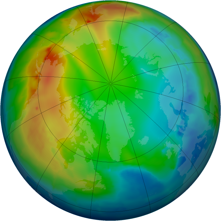 Arctic ozone map for 24 December 2012